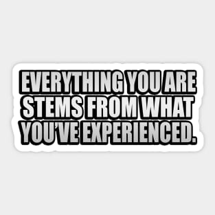 Everything you ARE stems from what you’ve experienced Sticker